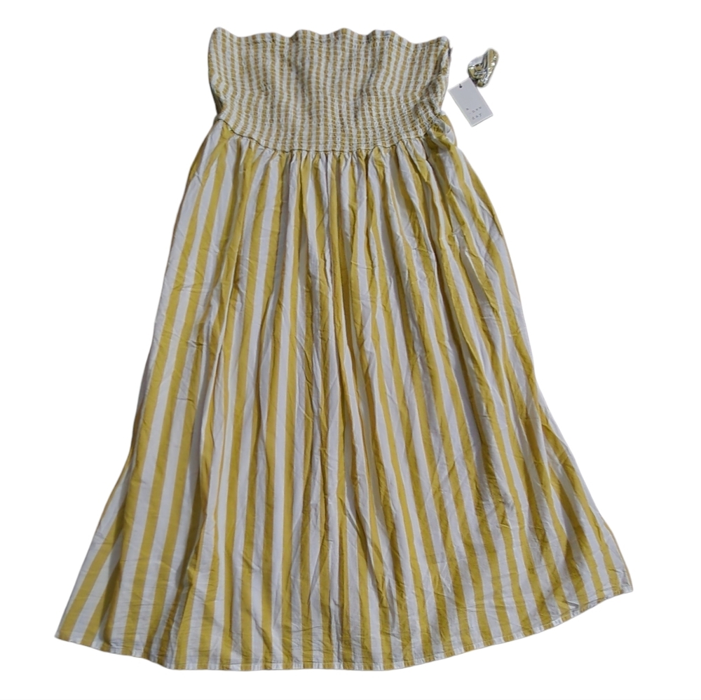 A New Day sz XXL Striped smocked bandeau tube sundress - Picture 3 of 6